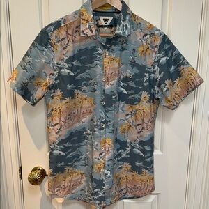VISSLA sz M Hoffman California Fabrics Hawaiian shirt done Cali -- surf beach